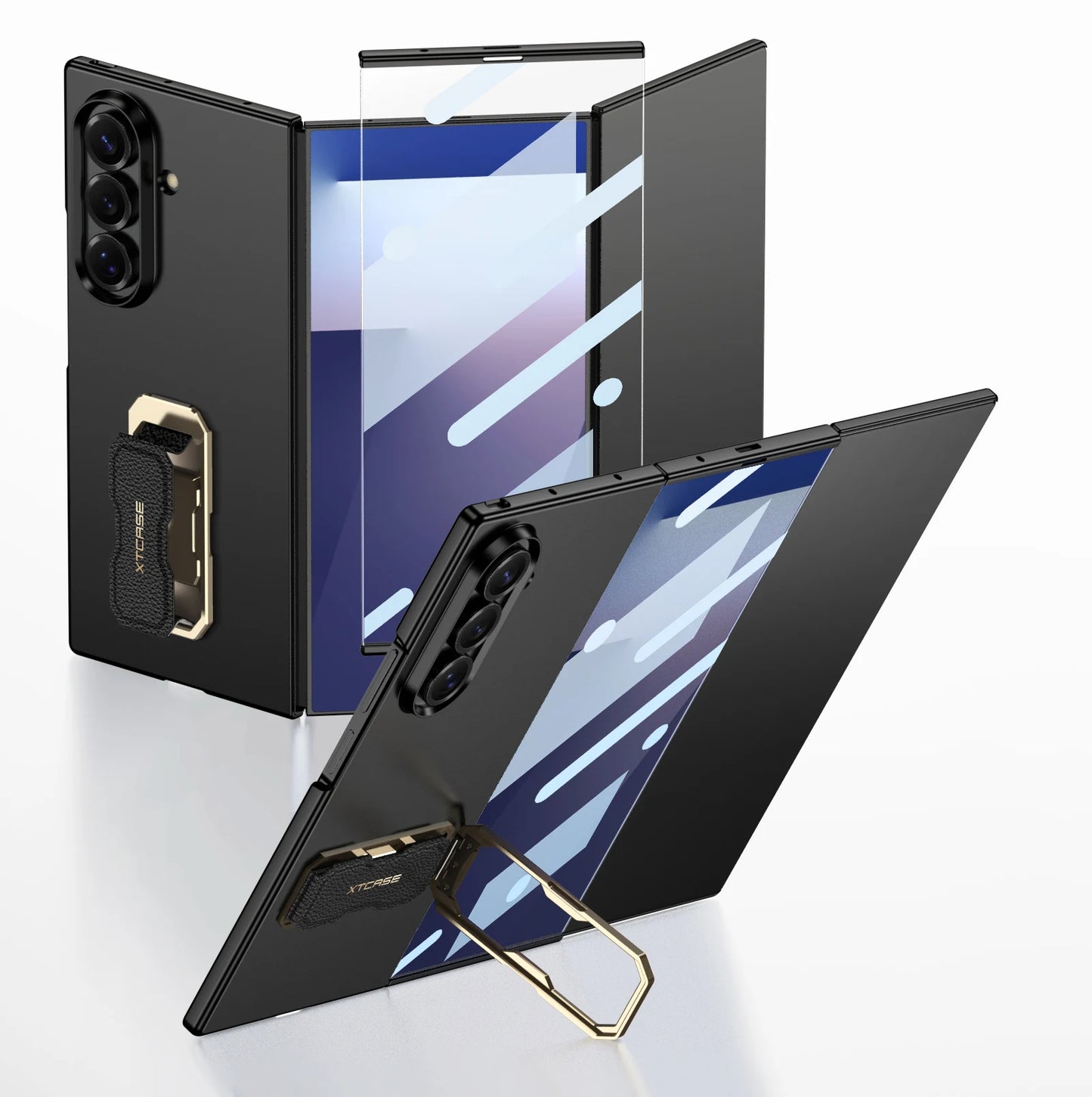 Ultra-thin Ring Holder Wrist Strap Case For Samsung Galaxy Z Trifold Outer Screen Glass Plastic Cover For Galaxy Z Trifold Case