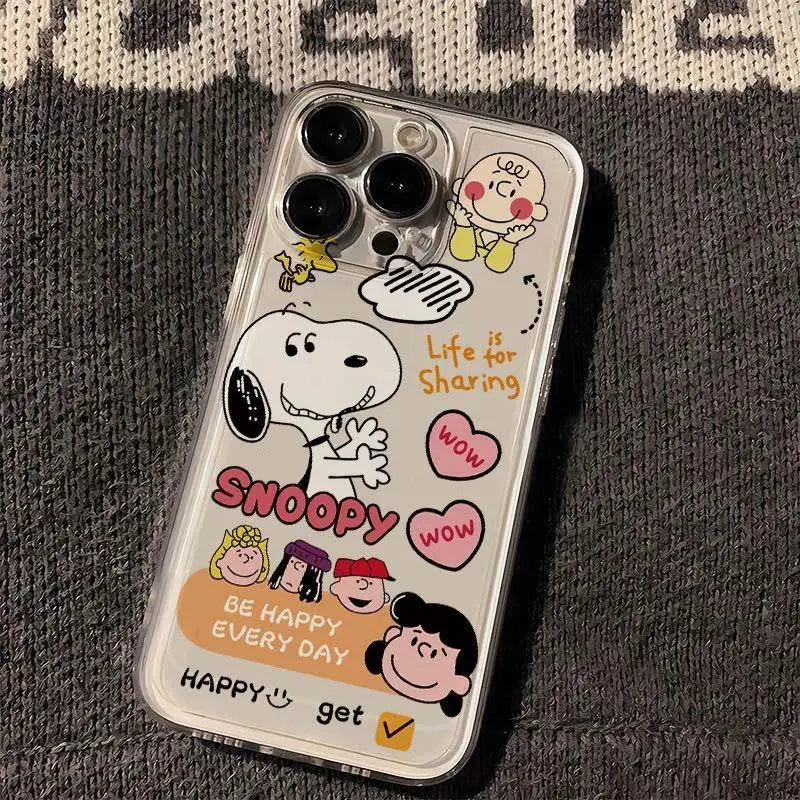 Disney Snoopy Case For iPhone 16 15 14 Plus 13 12 11 Pro Max Mini X XS XR cover Cartoon Cute