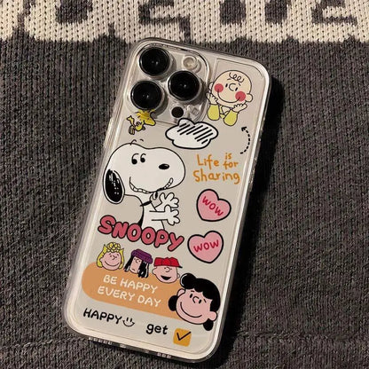 Disney Snoopy Case For iPhone 16 15 14 Plus 13 12 11 Pro Max Mini X XS XR cover Cartoon Cute