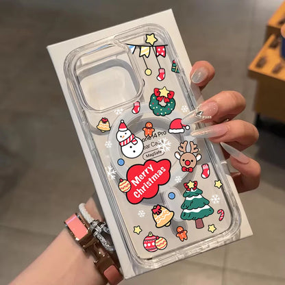 Merry Christma Gift Magsafe Wireless Charger Case For Iphone 17 16 Pro Max 17 Air 15 14 12 13 11 Pro Max 12 13 Mini Phone Casing