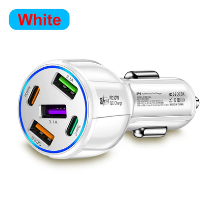 3 Ports PD Car Charger 90W Fast Charging USB QC3.0 Type C Car Phone Charger For iphone 15 Samsung Huawei Xiaomi Adapter in Car