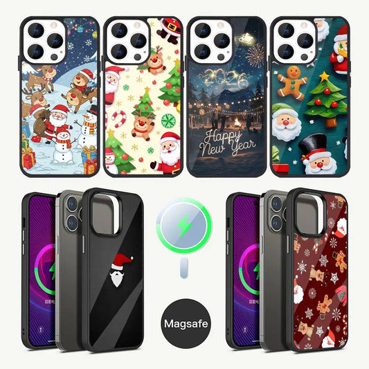 Christmas Santa Claus Phone Case For iPhone 17,16,15,14,13,12,11,Plus,Pro,Max Mini Magsafe Magnetic Wireless Charging