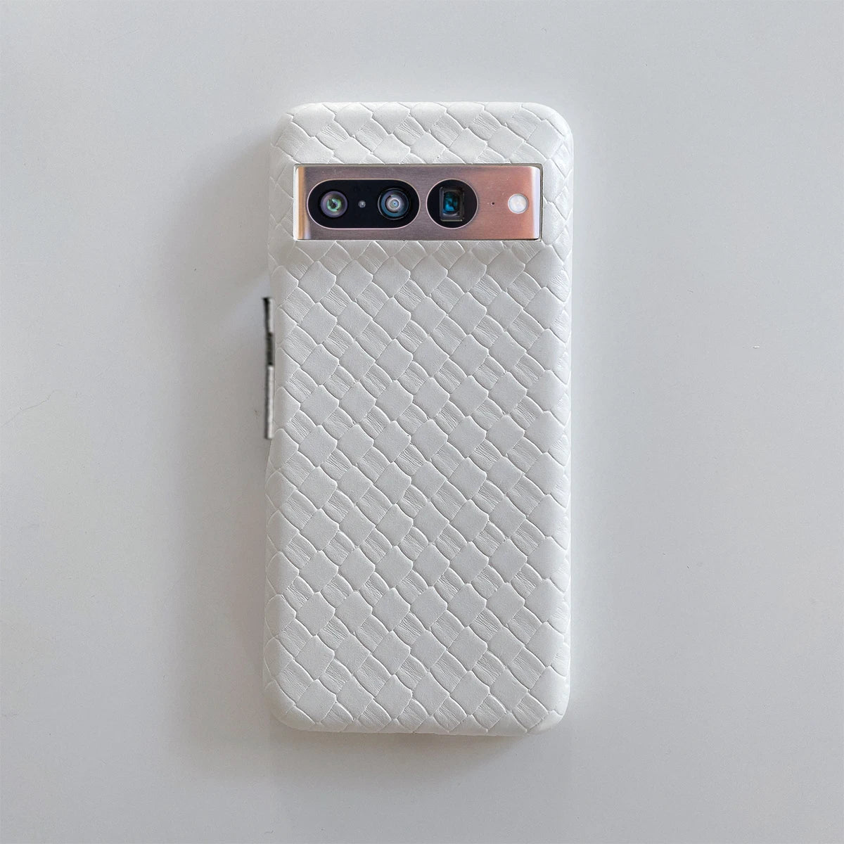 Luxury Leather Phone Case For Google Pixel 8 7 6 Pro 7a 6a 4a 5 4 XL Simple Fashion Woven Plaid Pattern Cover