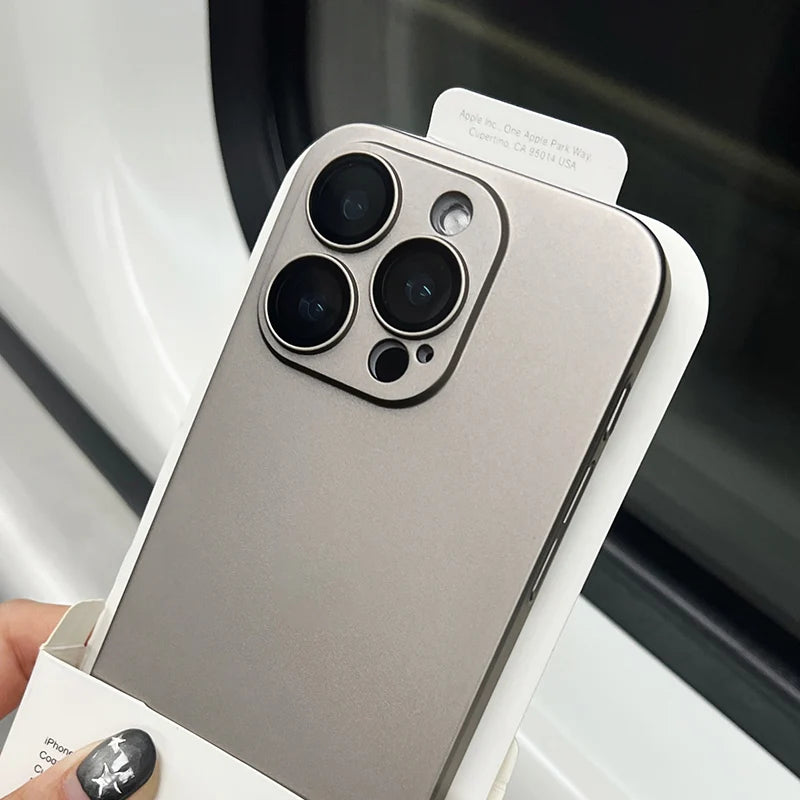 Original Color Ultra Thin Matte PC Case for iPhone 16 15 14 Plus 13 12 11 Pro Max Glass Camera Protection Shockproof Slim Case
