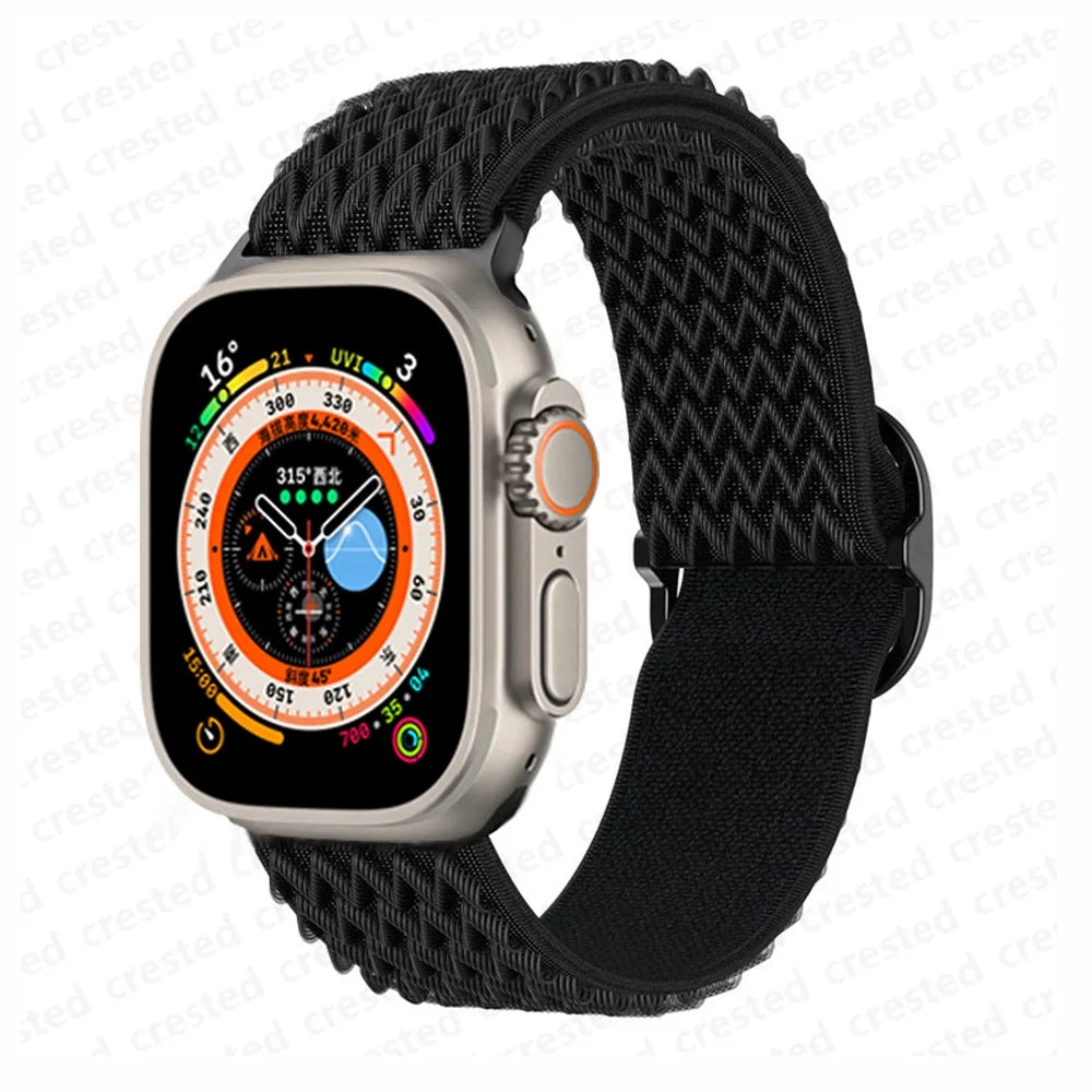Scrunchie Strap for Apple watch band 45mm 44mm 40mm 41mm 42mm 46mm 49mm Elastic Nylon bracelet iWatch 11 10 9 8 7 6 se Ultra 3/2