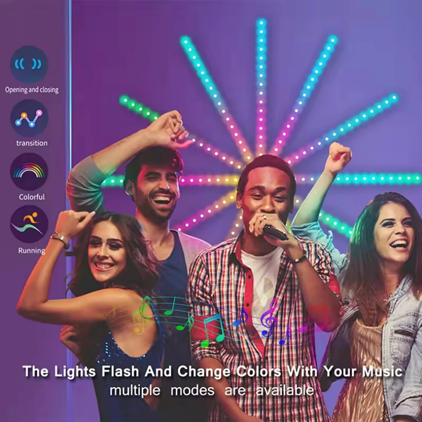 5V USB RGBlC Firework Strip Lights LED Bluetooth APP Control Smart Lamp Sync Music Bedroom Decor Dream Light LED Strip Light