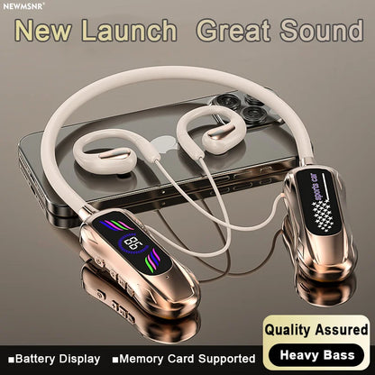 NEW Sports Car Shape Surround Sound Neckband Open-ear LED Display Headsets Wireless Bluetooth Headphones Sports Gaming Earphones