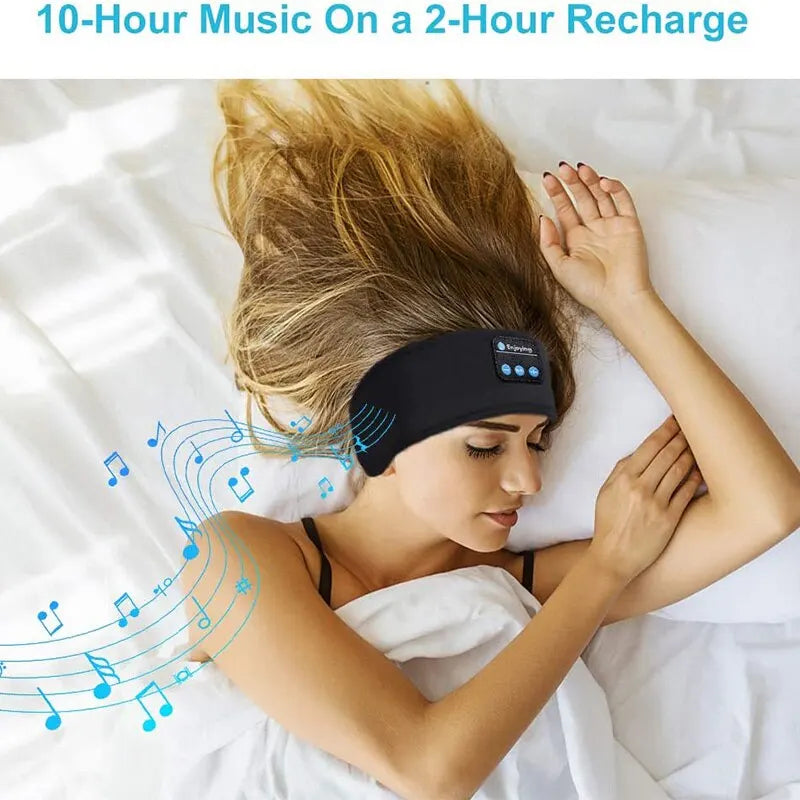 Fone Bluetooth Earphones Sports Sleeping Headband Elastic Wireless Headphones Music Eye Mask Wireless Bluetooth Headset Headband - covers4phones