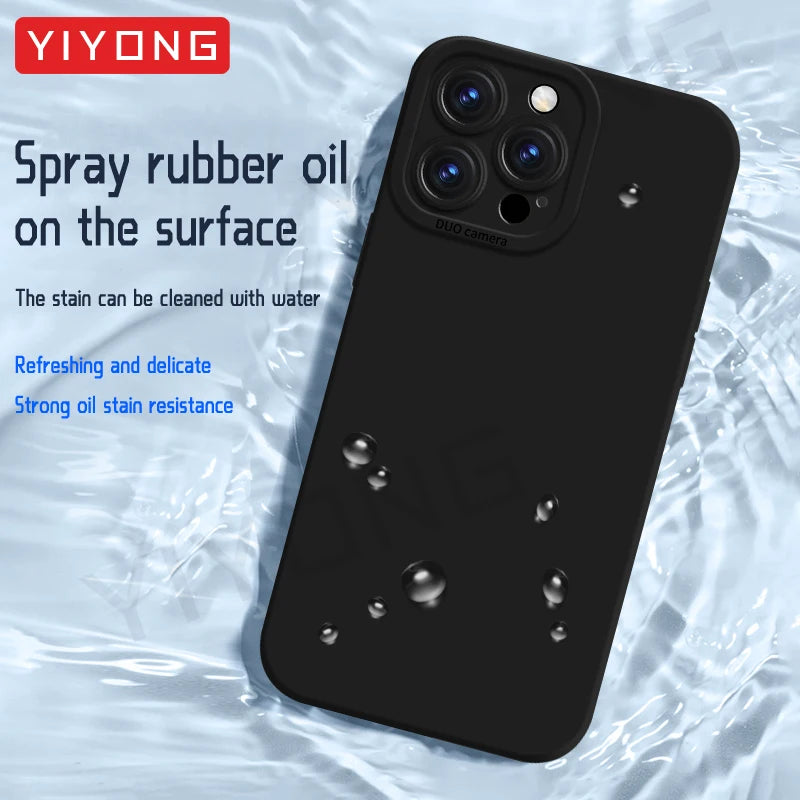 For iPhone17 Pro Max YIYONG Square Liquid Silicone Soft Cover For iPhone 17 16 15 14 12 13 iPhone17 Air iPhone15 Plus Phone Case