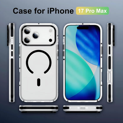 Luxury Transparent For Magsafe Wireless Charge Magnetic Case For iPhone 17/17AIR/17Pro/17 Pro Max Clear Shockproof Back Cover