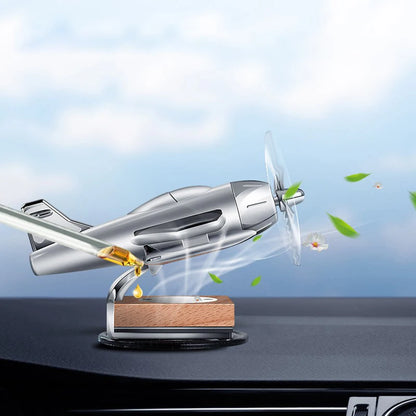 Car Interior Accessories Solar Airplane Model Air Freshener – Dashboard & Center Console Decoration with Rotating Design for Fresh and Stylish Car Atmosphere