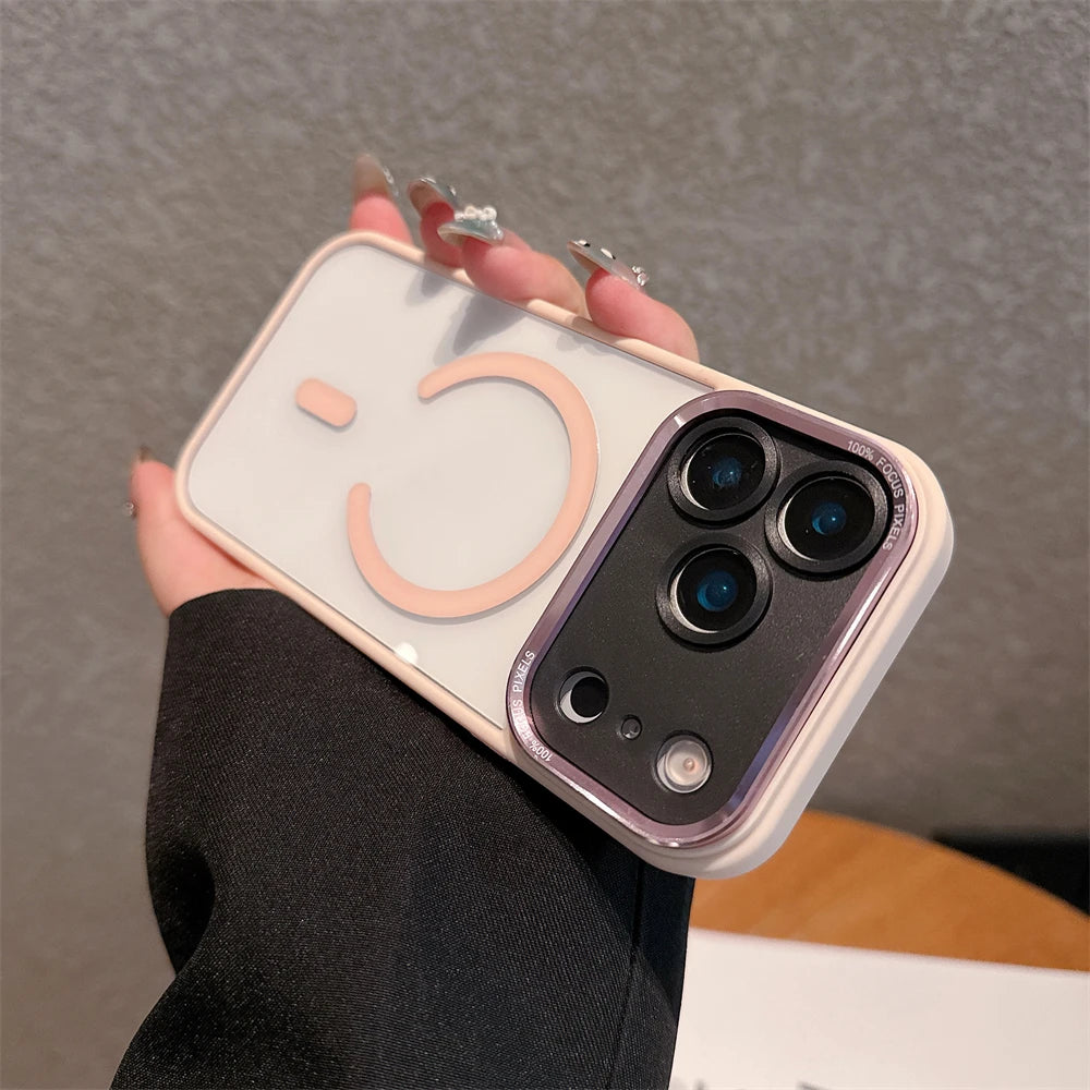 Crystal Clear Acrylic Magnetic Case for iPhone 17 Air 17 Pro Max for Magsafe Wireless Charging Shockproof Camera Bumper Cover