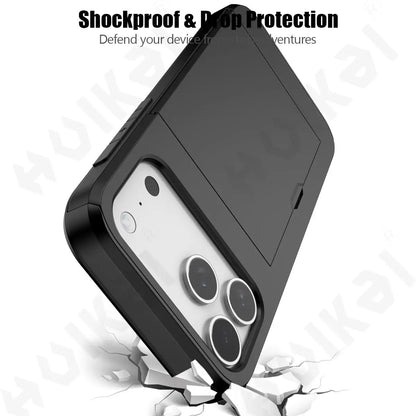 Case For iPhone 17 16 15 14 13 12 11 Pro Max Plus 2024 Slim Dual Laye Heavy Duty Protective Hidden Card Slot Wallet Cover