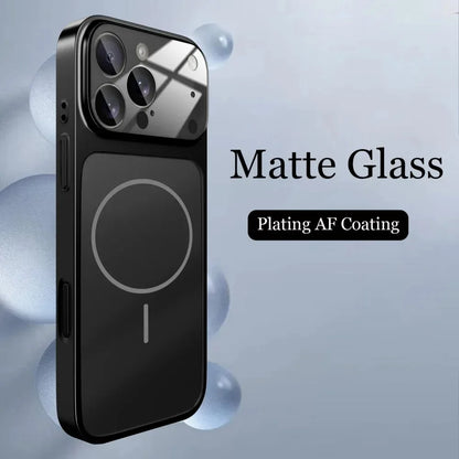 Glass Nano Matte Case For iPhone 17 Pro Max 17Air 17Pro 16 15 14 13 Pro Max Cover Magnetic Wireless Charge Armor Funda
