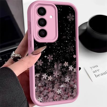 Cherry Blossom Silicone Case For Samsung Galaxy S25 Edge S24 S23 Ultra S24 FE A55 A15 A16 A35 A25 A53 A54 A56 5G TPU Phone Cover