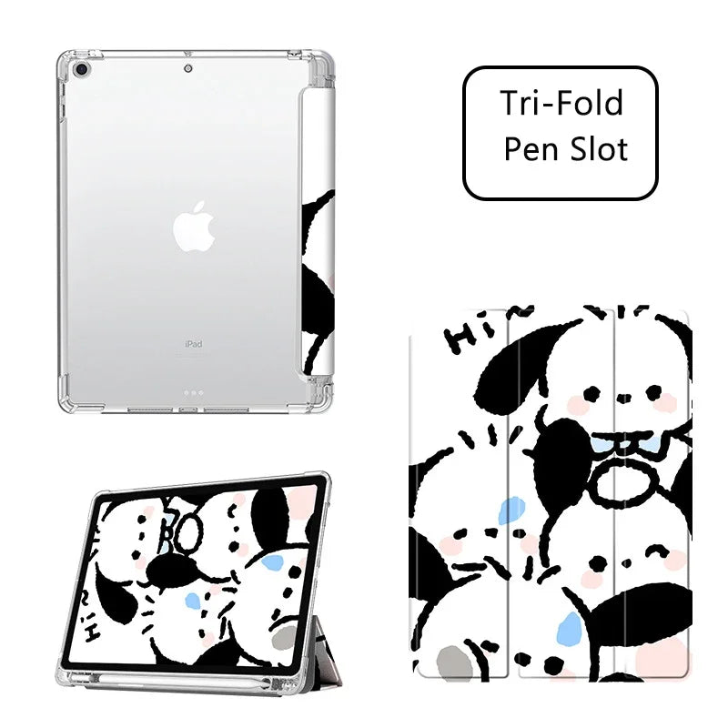 Pochacco Ipad Case for 10th Generations 10.9in Pro 11in Cartoon Case Air 4 5 Mini6 8.3in Tablet Case 9th 10.2in Protective Cases