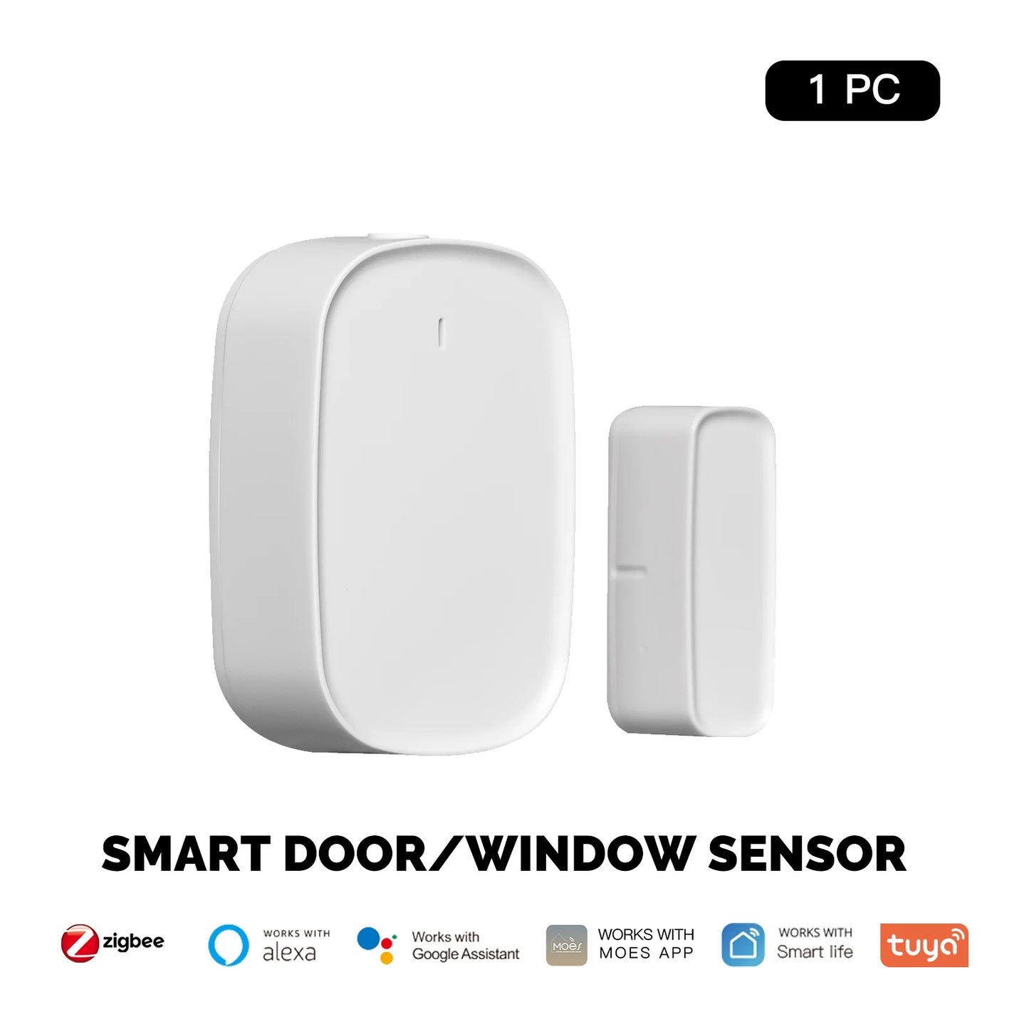 MOES Tuya ZigBee Smart Window Door Gate Sensor Detector Smart Home Security Alarm System Smart Life Tuya App Remote Control