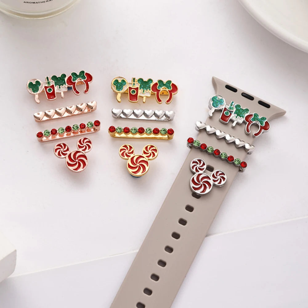 Suitable for Apple Watch Decorative Rings Christmas Watch Decorative Accessories Silicone Strap Decorations