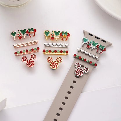 Suitable for Apple Watch Decorative Rings Christmas Watch Decorative Accessories Silicone Strap Decorations