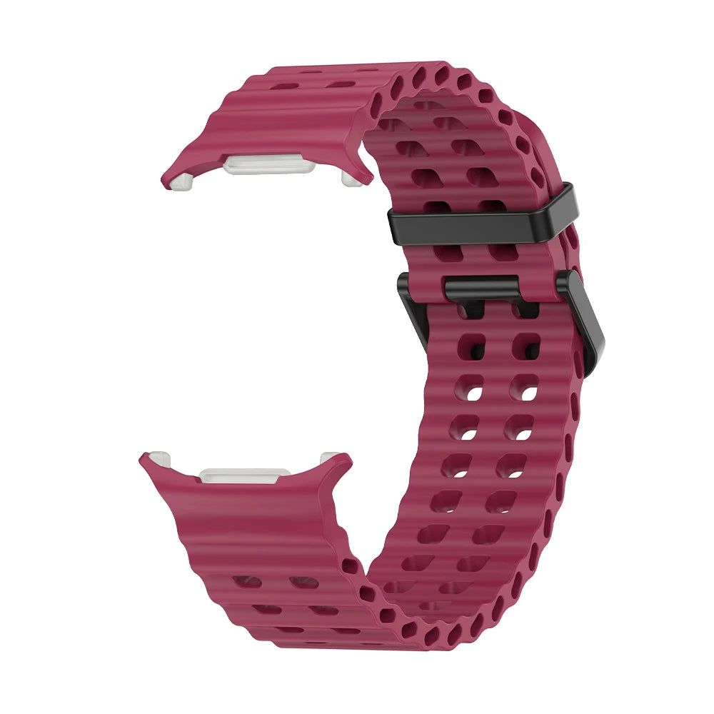 NEW Marine Silicone Strap For Samsung watch ultra 47mm Bracelet No Gaps Sport two-tone Band for Galaxy 7 ultra watchband straps