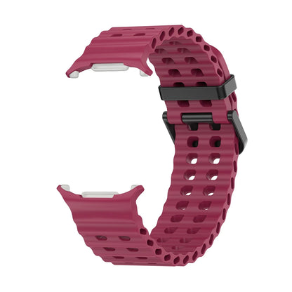 NEW Marine Silicone Strap For Samsung watch ultra 47mm Bracelet No Gaps Sport two-tone Band for Galaxy 7 ultra watchband straps