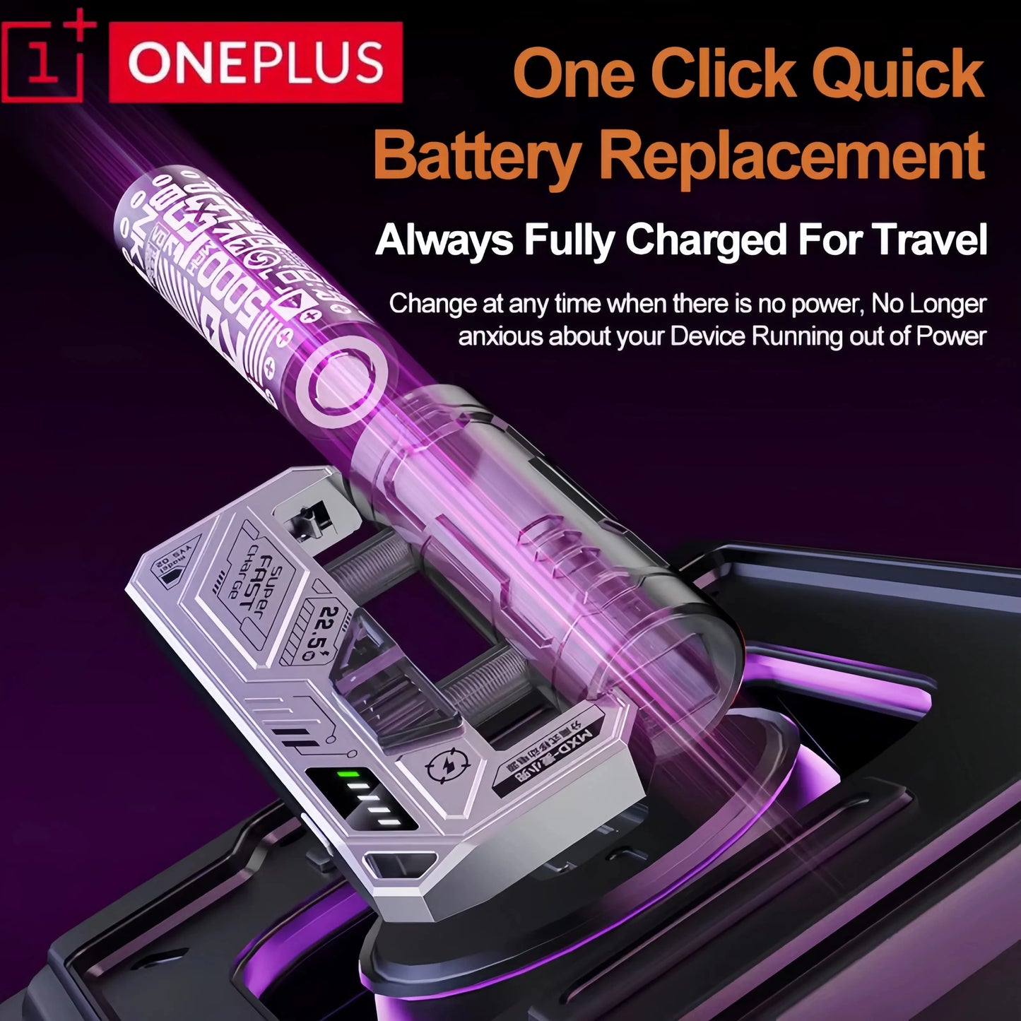 ONEPLUS Cartridge Clip Power Bank 20000mAh Portable Pistol style Removable Mech Module Fast Charging External Battery Male Gift