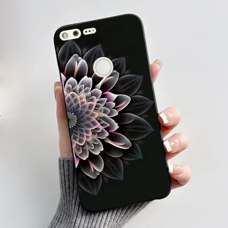 Case For Google Pixel 1 Soft Silicone Black Case For Google Pixel 1XL Elegant Style New Design Pattern Koi Dragon King Casing