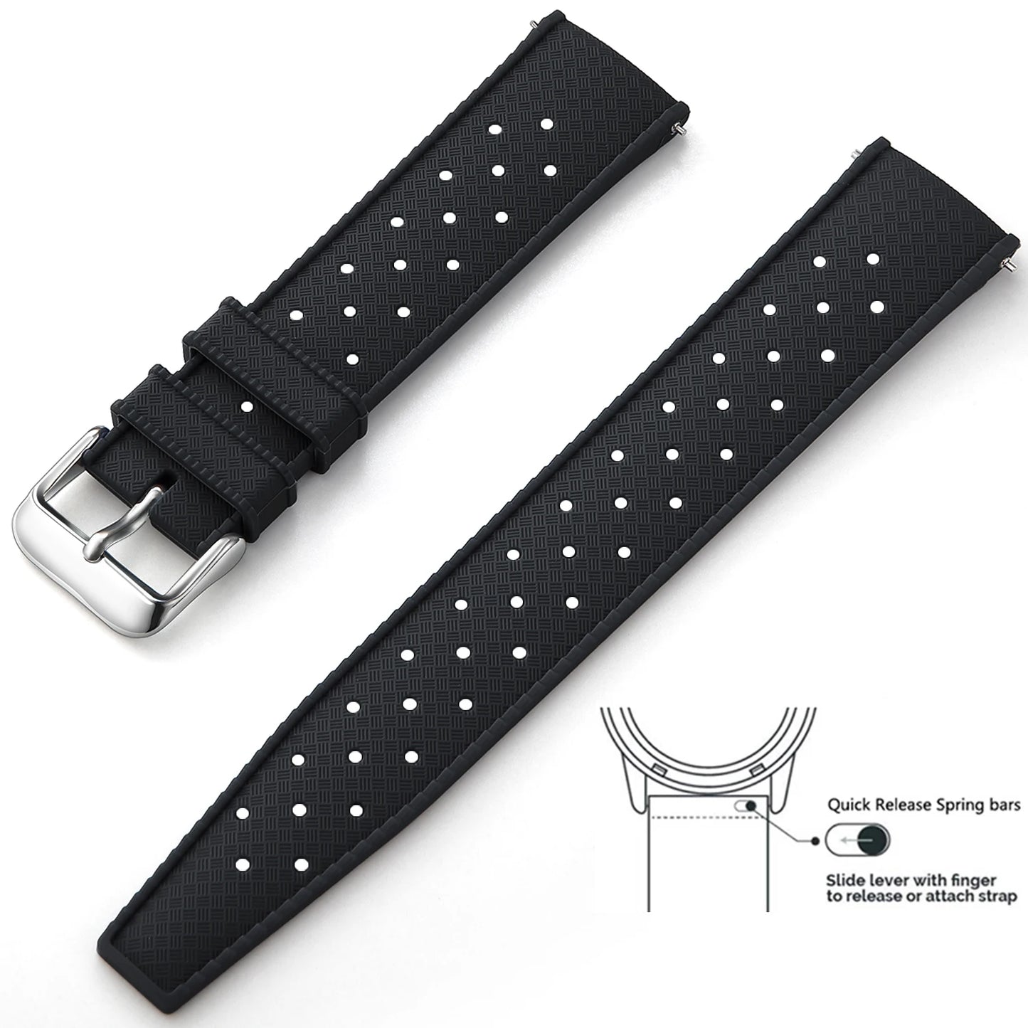 Tropical Silicone Watch Band Quick Release Watch Band 18mm 20mm 22mm Rubber Tropic Smart Watch Strap for Oris Seiko Citizen
