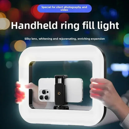 Portable Handheld Ring LED Light 3 Color Temperatures 12 Brightness Adjustments for Photography & Mobile Live Broadcast