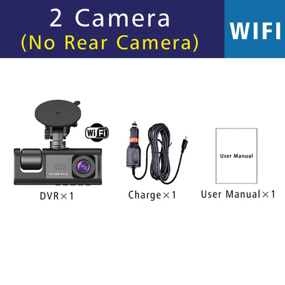 3 Camera WIFI Dash Cam Cabin Car Dvr 1080P Interior Vehicle Three Way Channel Dvrs Recorder Video Registrator Dashcam Camcorder