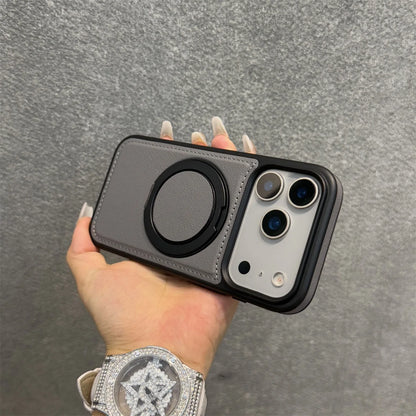 17 ProMax Wax PU Leather Magnetic Charging Phone Case For iPhone 14 15 16 Plus 17 Air 11 12 13 Pro Max 360° Rotating Stand Cover