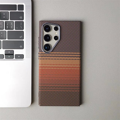 For Samsung S25 S23 S24 Ultra Plus Carbon Fibre Relief MagSafe Phone Case Wireless Charging PC Shockproof Cover For Galaxy S25+
