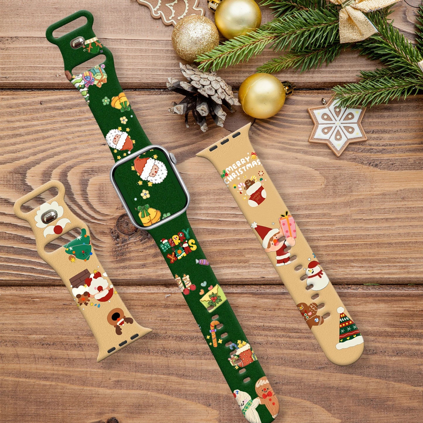 Little Dog Christmas Printed Strap for Apple Watch 11 10 9 Silicone Band Replaceable Bracelet for iWatch 46/44/42/41mm Watchband