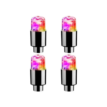 2/4/8Pcs Colorful LED Wheel Lights Car Tire Valve Caps Neon Light Universal Motorcycle Bicycle Valve Cover Auto Accessories