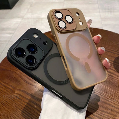 New Advanced Black Matte Translucent Case for iPhone 17 Air 16 15 14 13 12 11 Pro Max Plus Magsafe Magnetic Hard Protect Cover