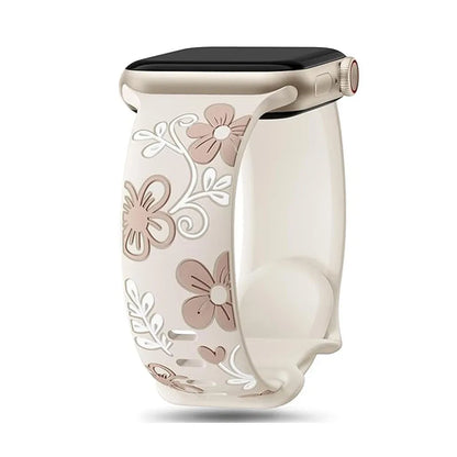 Straps Correa Engraved Silicone Bracelet For Apple Watch 40mm 41mm 42mm 44mm 45mm 46mm 49mm iwatch Series 11 10 9 8 7 6 5 4 SE