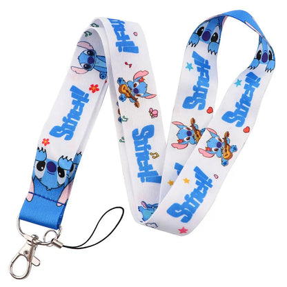 Stitch Cute Cartoon Animation Lanyards For Keys Chain ID Credit Card Cover Pass Mobile Phone Charm Neck Strap Badge Holder Gifts