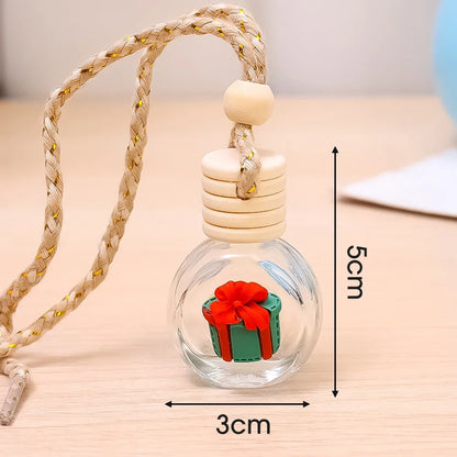 10ml Perfume Galss Bottle Pendant Christmas Car Auto Rearview Mirror Decoration Empty Bottle Aromatherapy Essential Oil Bottle