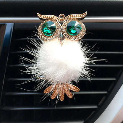 Diamond Fur Owl Car Air Freshener Auto Outlet Perfume Clip Scent Aroma Car Diffuser Bling Car Accessories Interior Decor Gifts
