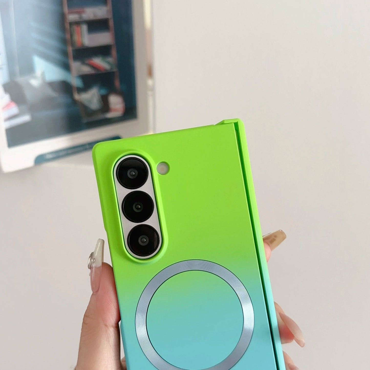 Magnetic for Magsafe Wireless Charging Gradient Phone Case for Samsung Galaxy ZFold 3 4 5 6 7 Liquid Silicone Bumper Cover Funda
