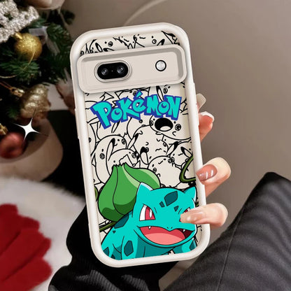 P-Pokemones Cute Anime For Google Pixel 9 8A 8 7 7A Pro XL 5G Eye Ladder Phone Case Soft TPU Shockproof Cover