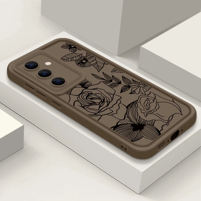 Flowers Soft Case For Samsung Galaxy S25 Edge FE S24 S23 S22 Ultra A17 A56 A36 A26 A16 A54 A15 5G A55 A25 Silicone Phone Cover