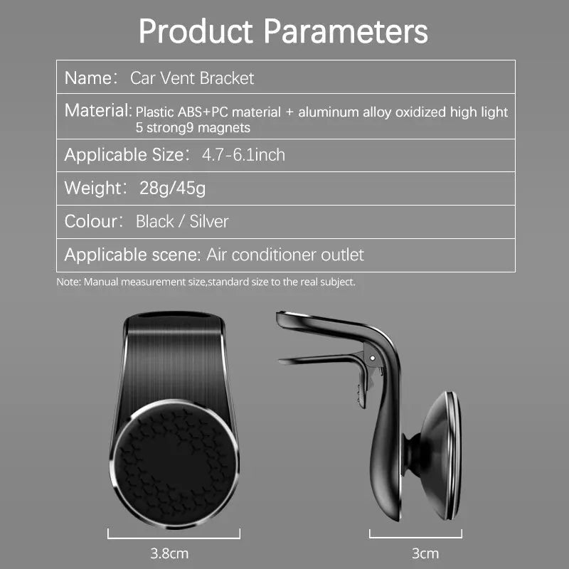 Magnetic Car Phone Holder Air Vent Magnet Mount GPS Smartphone Cellphone Support in Car Bracket For iPhone Samsung Huawei Xiaomi
