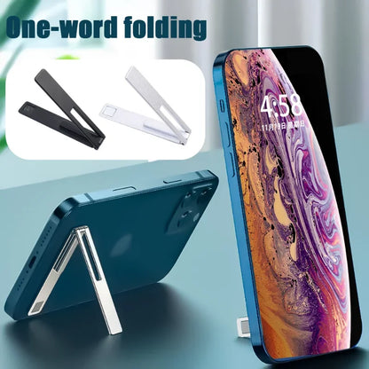 Magnetic Ultra Thin Foldable Mobile Phone Holder Bracket Metal Alloy Desktop Cell Phone Stands Universal Phone Support Kickstand