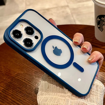 New Phone Case For iPhone 17 16 15 14 13 12 11 Pro Max Plus 17 Air For Magsafe Transparent Clear Magnetic Acrylic Bumper Cover