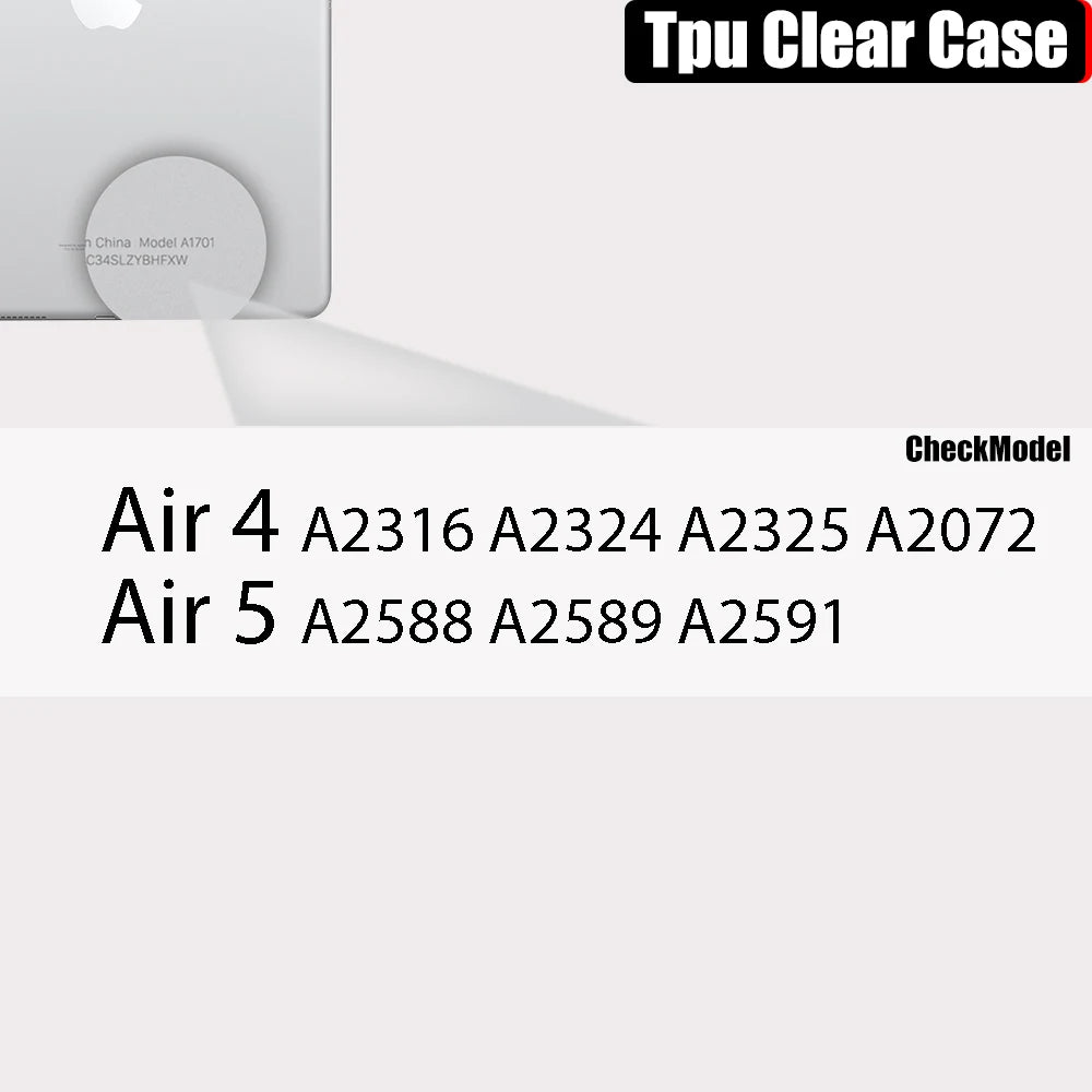 Clear Case For Ipad Pro 11 12.9 10.5 9.7 9th Generation With Pencil Holder Cover Ipad Mini 6 Air 5 4 3 2 1 10th 8 7 5 Tpu Case