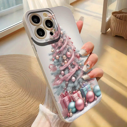 New Elegant Premium Pink Christmas Tree Creative Hot-Selling Phone Case - Compatible with iPhone 17 Air/17/16e/7/8/XR/XS/X/11/12