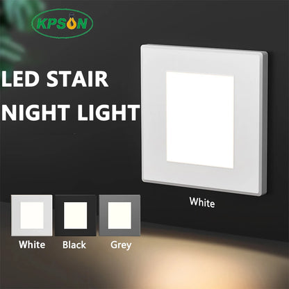 Smart Motion Sensor LED Stairs Wall Light Recessed Human Induction Step Lamp Indoor Entrance Hallway Foyer Ladder Night Lights