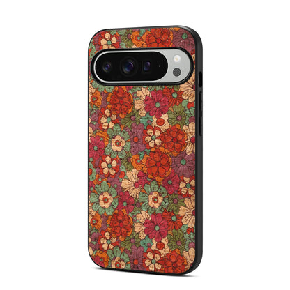 Shockproof European Floral Irregular Pattern Leather Back Case for Google Pixel 6 7 8 9 10 10A 10Pro 10ProXL