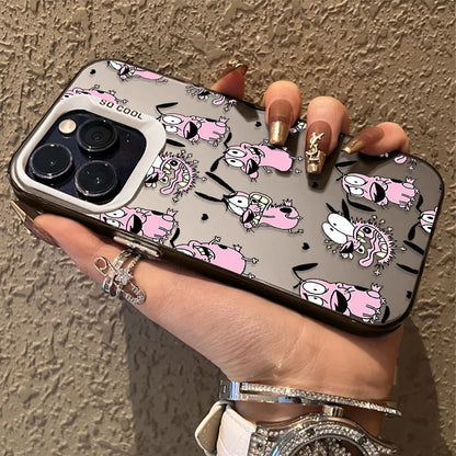 Courage Cowardly Dog Plating Case for Samsung Galaxy S24 S23 S22 S21 Ultra Plus FE Cover
